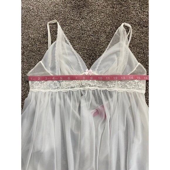 Betsey Johnson Intimates Sheer White Babydoll Size Small - Picture 4 of 5